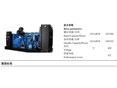 Diesel Genset - ZBYC240GF -50Hz-Datashee